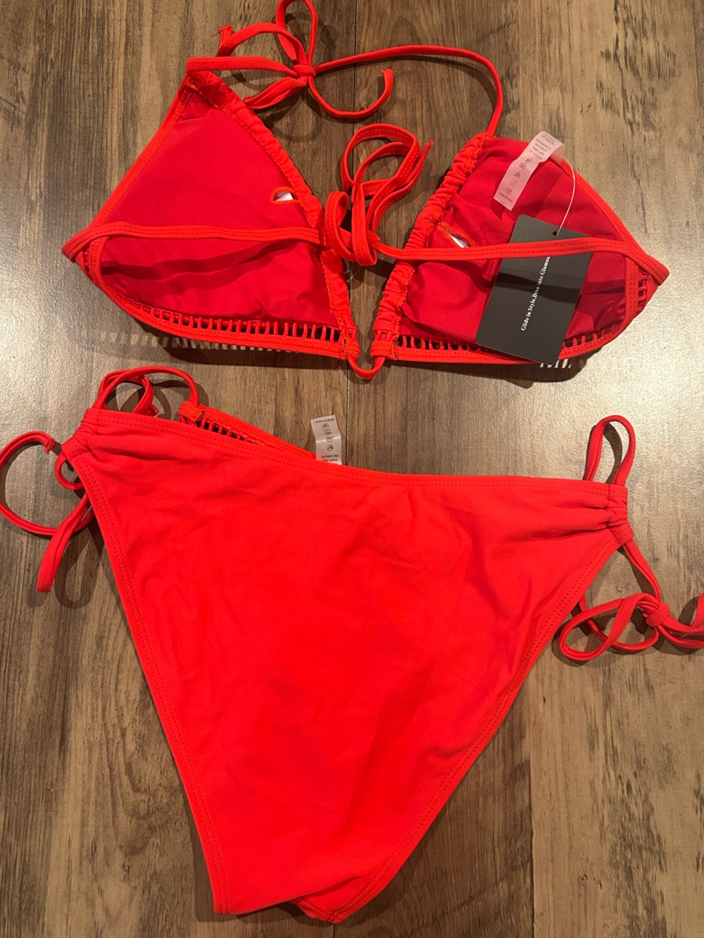 Red Two-Piece Tie-Side Bikini Set - Size M - NWT - Picture 2 of 6